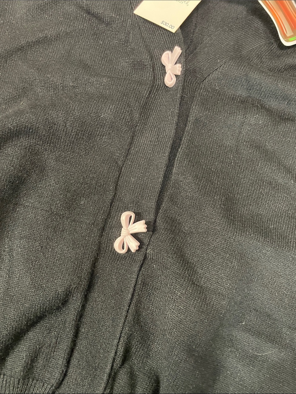 Y2K Trendy Black Graphic Bow Oversized Cardigan Diet Coke Girlies Size XXS NWT - Picture 6 of 6